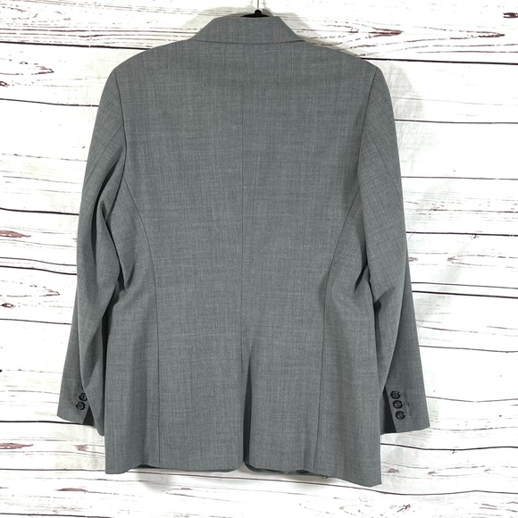 Vintage J.Crew Womens Blazer Size 12 Gray Wool Blend one button - Picture 4 of 12